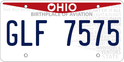 OH license plate GLF7575