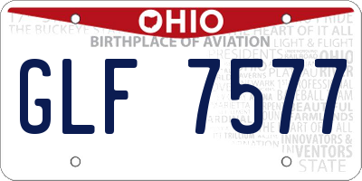 OH license plate GLF7577