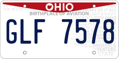 OH license plate GLF7578