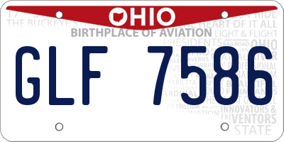 OH license plate GLF7586