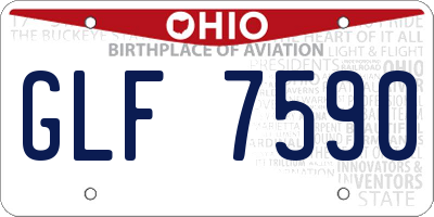 OH license plate GLF7590
