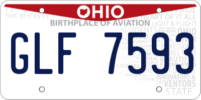 OH license plate GLF7593