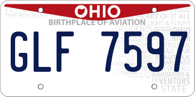OH license plate GLF7597