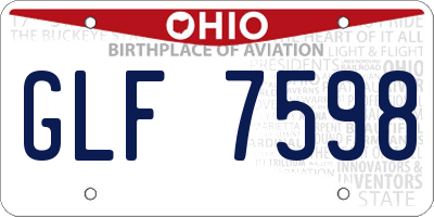 OH license plate GLF7598