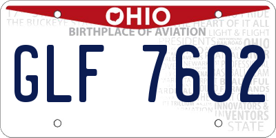 OH license plate GLF7602