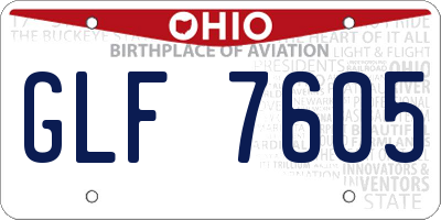 OH license plate GLF7605