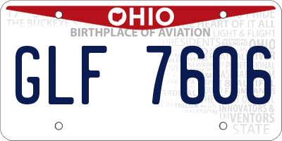 OH license plate GLF7606
