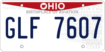 OH license plate GLF7607