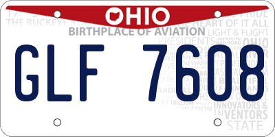OH license plate GLF7608