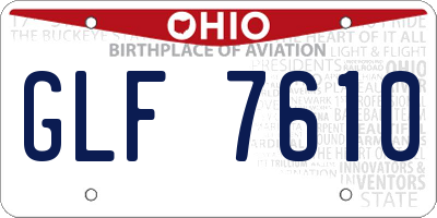 OH license plate GLF7610