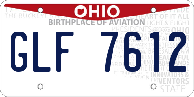 OH license plate GLF7612