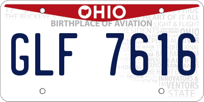 OH license plate GLF7616