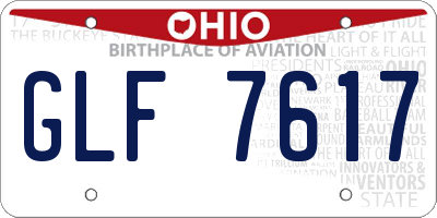 OH license plate GLF7617