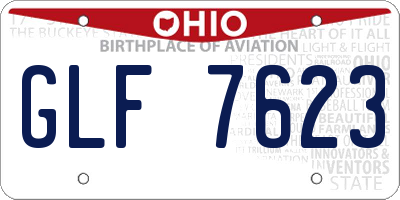 OH license plate GLF7623