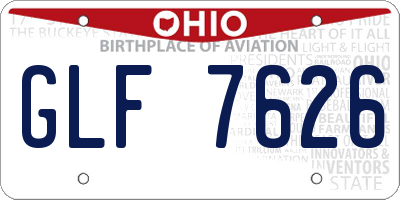 OH license plate GLF7626