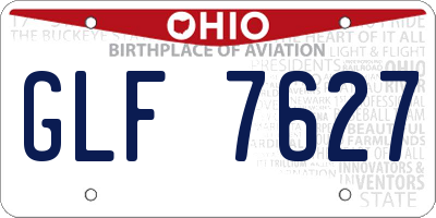 OH license plate GLF7627