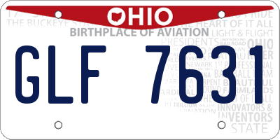 OH license plate GLF7631