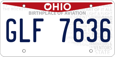 OH license plate GLF7636