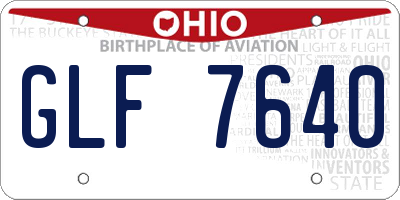 OH license plate GLF7640