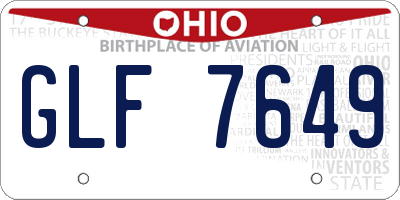 OH license plate GLF7649