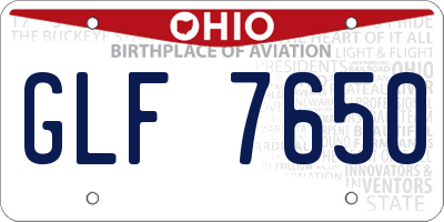 OH license plate GLF7650