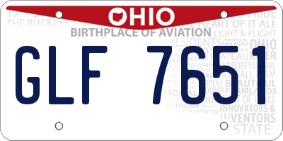 OH license plate GLF7651