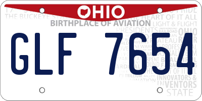 OH license plate GLF7654