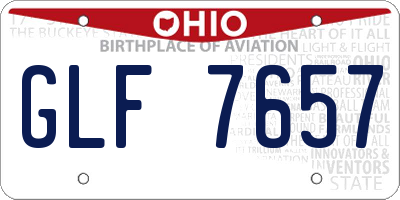 OH license plate GLF7657