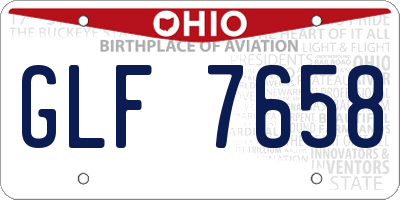 OH license plate GLF7658