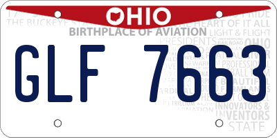 OH license plate GLF7663
