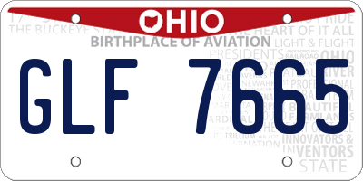 OH license plate GLF7665