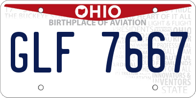 OH license plate GLF7667