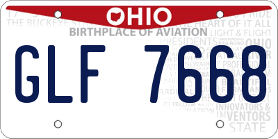 OH license plate GLF7668