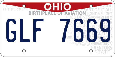 OH license plate GLF7669