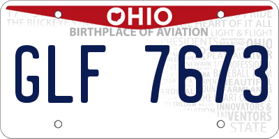 OH license plate GLF7673