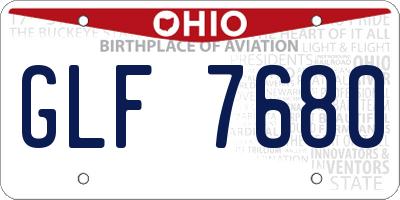 OH license plate GLF7680