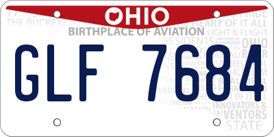 OH license plate GLF7684
