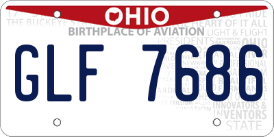 OH license plate GLF7686