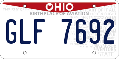 OH license plate GLF7692