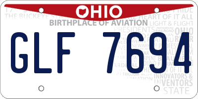 OH license plate GLF7694
