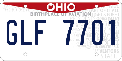 OH license plate GLF7701