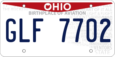 OH license plate GLF7702