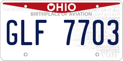 OH license plate GLF7703
