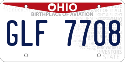 OH license plate GLF7708