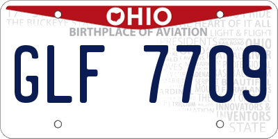 OH license plate GLF7709
