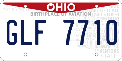 OH license plate GLF7710