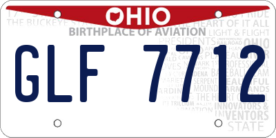 OH license plate GLF7712