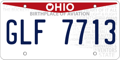OH license plate GLF7713