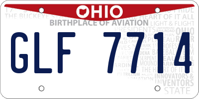 OH license plate GLF7714