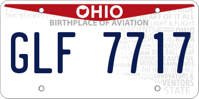 OH license plate GLF7717